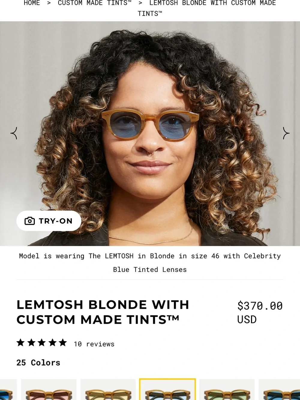 Moscot Blonde Sunglasses with Blue Tinted Lenses